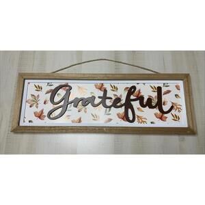 Ashland Give Thanks Collection “Grateful” Wall Decor Sign NEW